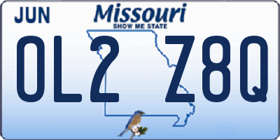 MO license plate OL2Z8Q
