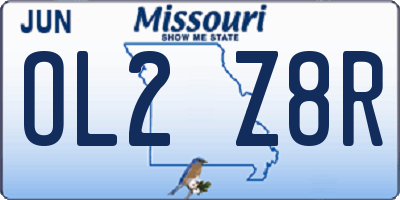 MO license plate OL2Z8R