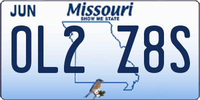 MO license plate OL2Z8S