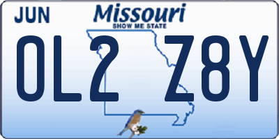 MO license plate OL2Z8Y