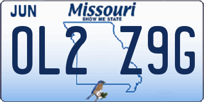 MO license plate OL2Z9G