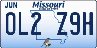 MO license plate OL2Z9H