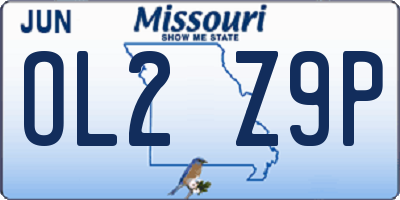 MO license plate OL2Z9P