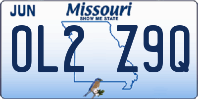 MO license plate OL2Z9Q