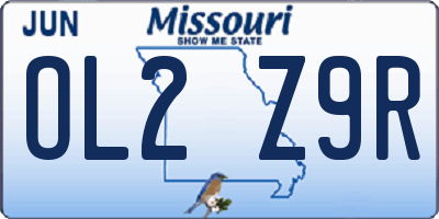 MO license plate OL2Z9R