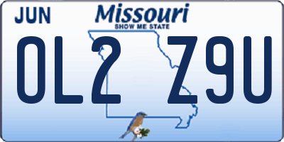 MO license plate OL2Z9U