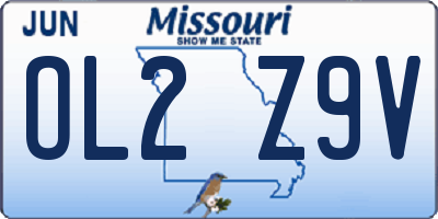 MO license plate OL2Z9V