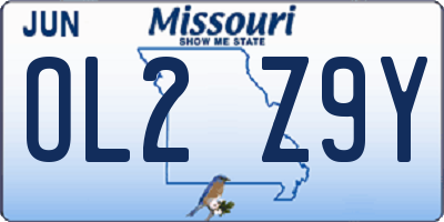 MO license plate OL2Z9Y