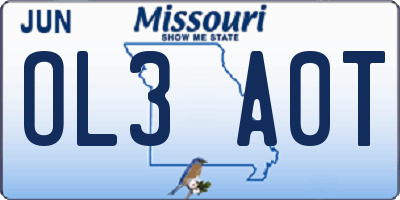 MO license plate OL3A0T