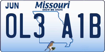 MO license plate OL3A1B