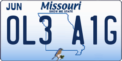 MO license plate OL3A1G