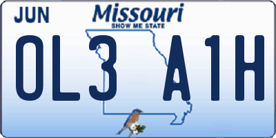 MO license plate OL3A1H
