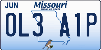 MO license plate OL3A1P