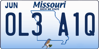 MO license plate OL3A1Q