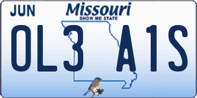 MO license plate OL3A1S