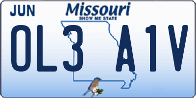 MO license plate OL3A1V