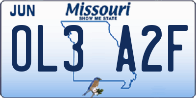 MO license plate OL3A2F