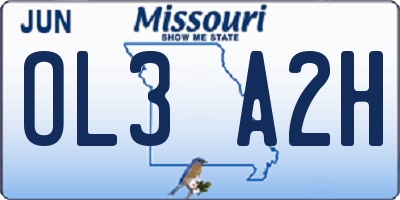 MO license plate OL3A2H