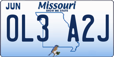 MO license plate OL3A2J