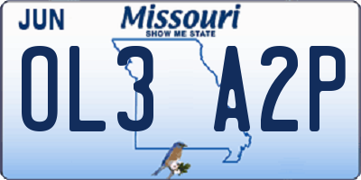 MO license plate OL3A2P