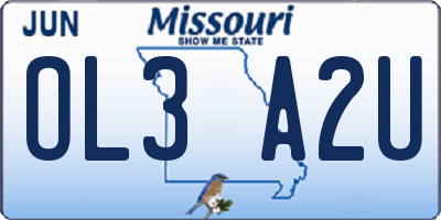 MO license plate OL3A2U