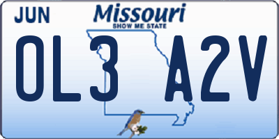 MO license plate OL3A2V