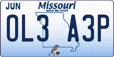 MO license plate OL3A3P