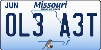 MO license plate OL3A3T