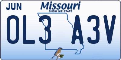 MO license plate OL3A3V