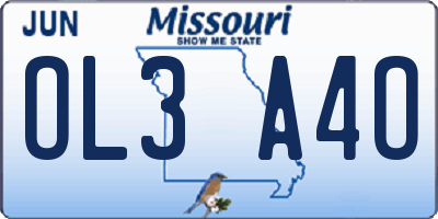 MO license plate OL3A4O