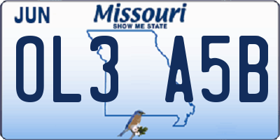 MO license plate OL3A5B