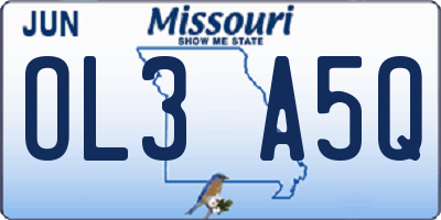 MO license plate OL3A5Q
