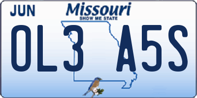 MO license plate OL3A5S