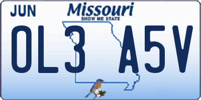 MO license plate OL3A5V