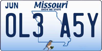 MO license plate OL3A5Y