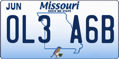 MO license plate OL3A6B