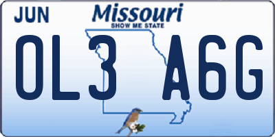 MO license plate OL3A6G