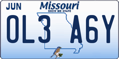 MO license plate OL3A6Y