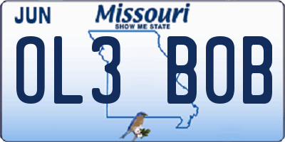 MO license plate OL3B0B