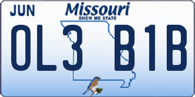 MO license plate OL3B1B