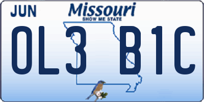 MO license plate OL3B1C