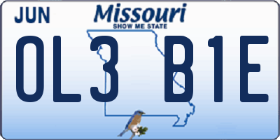 MO license plate OL3B1E