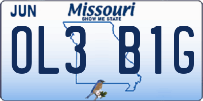 MO license plate OL3B1G