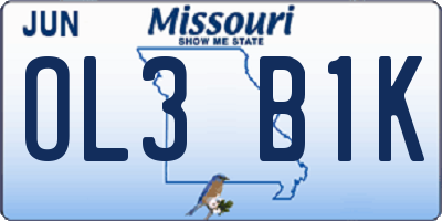MO license plate OL3B1K