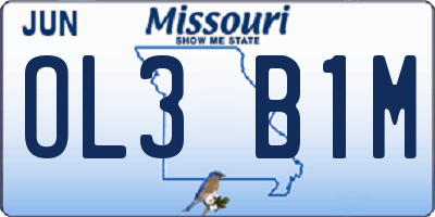 MO license plate OL3B1M