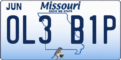 MO license plate OL3B1P
