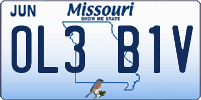 MO license plate OL3B1V