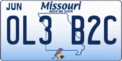 MO license plate OL3B2C