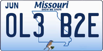 MO license plate OL3B2E
