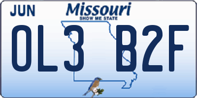 MO license plate OL3B2F